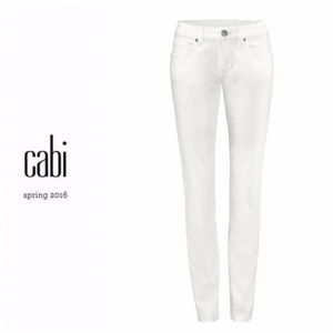 CAbi size 6 slimmie white Jean pants.